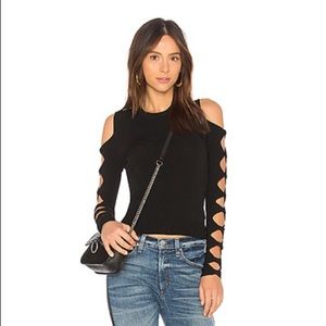 Autumn Cashmere Open sleeve crew swtr, small